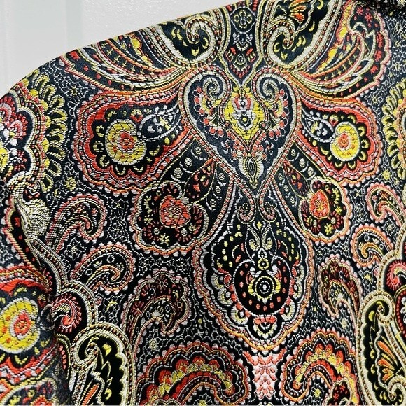 Vintage Chico's Design Iridescent Gold Paisley Button Up Blazer Women's Sz. 1/M - Picture 10 of 11